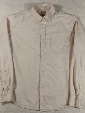 J. Crew Shirt Mens Large Tan Neppy Chambray Long Sleeve Button Down Speckled